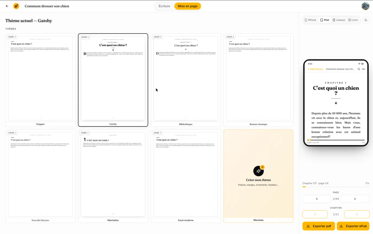 mise en page kdp