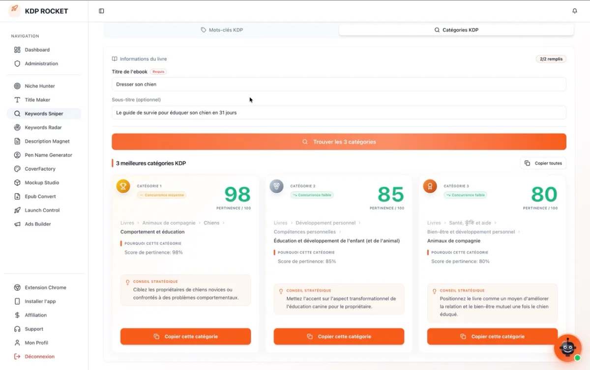 catégories Amazon KDP