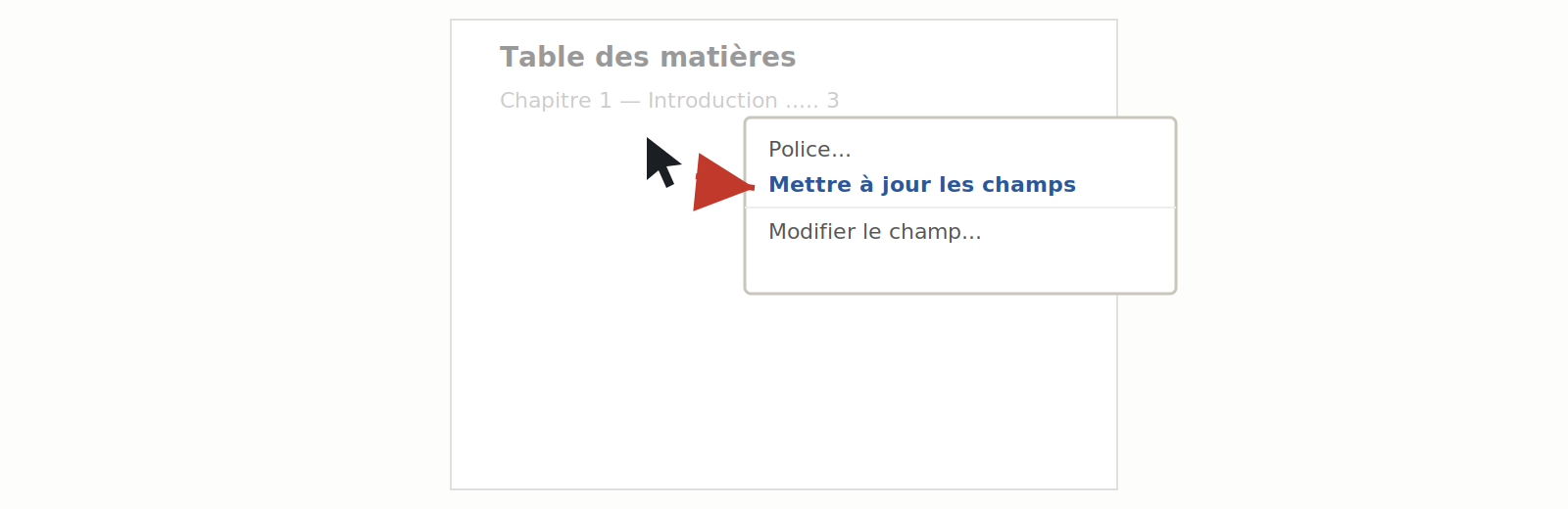 créer un sommaire Word automatique