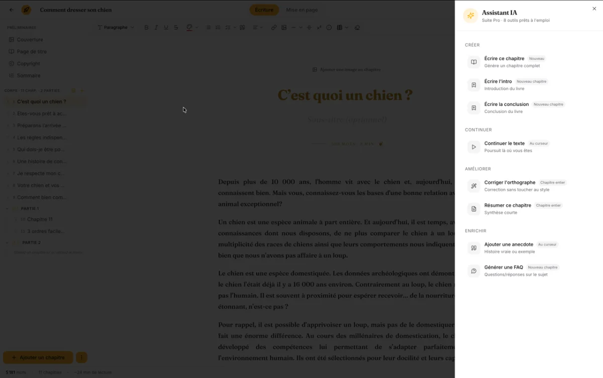 outils IA écrire un livre