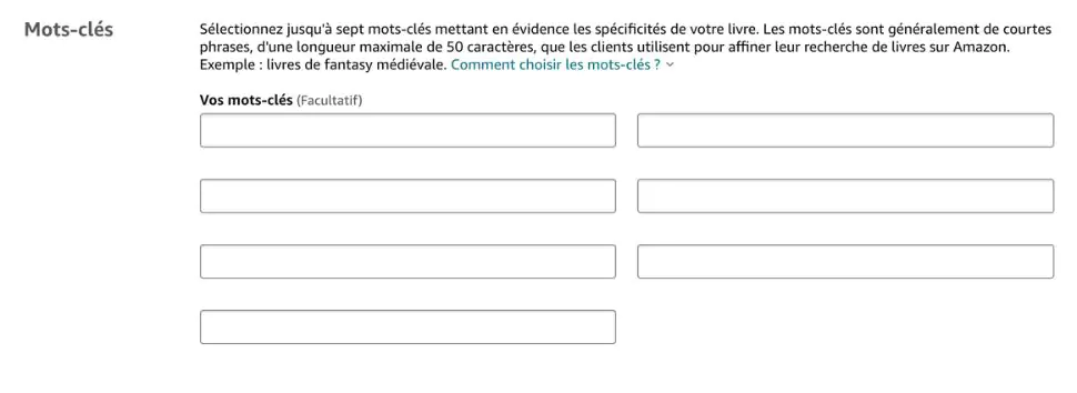 mots-clés kdp